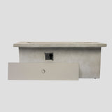 Rectangular Propane Gas Fire Pit Table With 60000 Btu For Outdoor Spaces - Light Gray