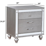 Contemporary Nightstand With Crocodile Textured Trim