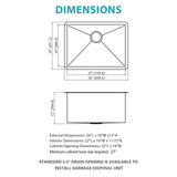 Undermount Kitchen Sink With Deep Single Bowl