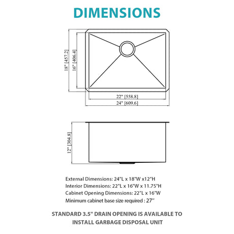 Undermount Kitchen Sink With Deep Single Bowl