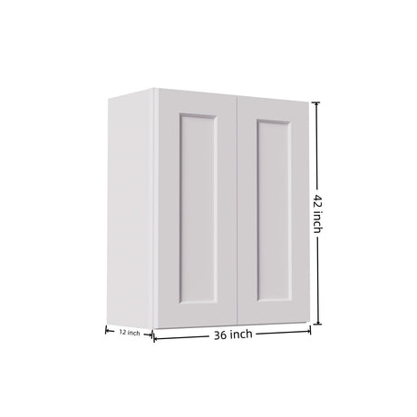 Shaker Wall Cabinet With Soft Close Hinges, Adjustable Shelves, Double Door