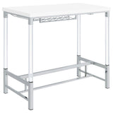Tonneson - Bar Table With Trestle Base And Wine Storage - White
