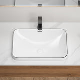 Undermount Bathroom Sink, Vessel Basin For Vanity Countertop - Milk White / Black