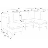 Upholstered Modular Sectional With Medium Firm Seat Cushion - Almond