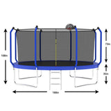 Trampoline With Basketball Hoop, Astm Approved Reinforced Type Outdoor Trampoline With Enclosure Net