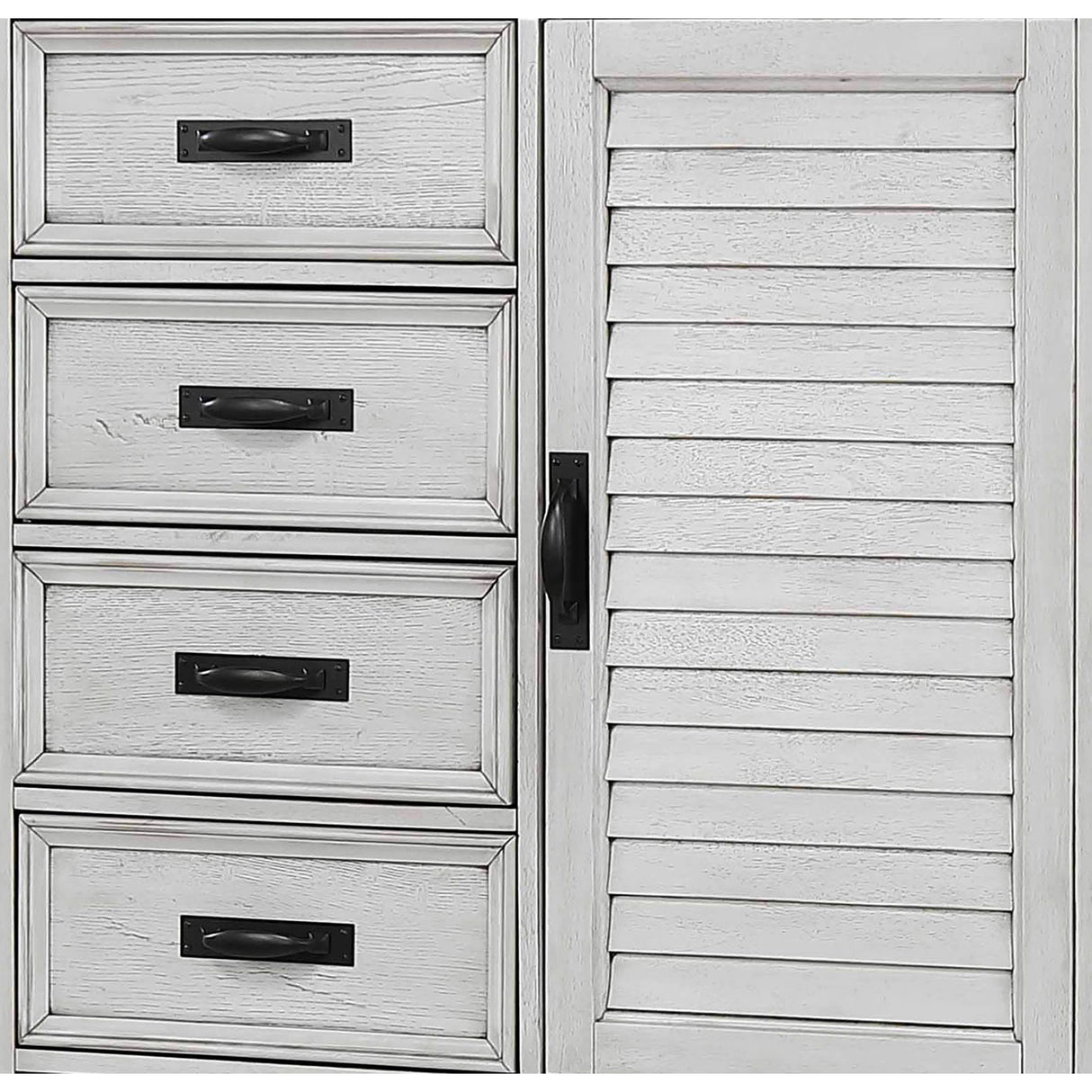 Lockeford - 5 Drawer Door Chest - White