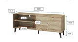 Amidon - TV Stand, With 2 Storage Shelves And 1 Cabinet