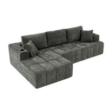L - Shaped Sectional Sofa With Cup Holders & Side Pockets