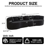 Curved Sectional Sofa With 6 Pillows