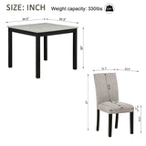 Modern 4 Person Dining Table Set With 4 Chairs