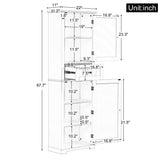 Tall Freestanding Bathroom Storage Cabinet With Drawer And Adjustable Shelf