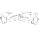 2 Piece Contemporary Style Sofa Set With Matching Pillows