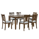 Kitchen Dining Set, Rectangular Dining Table With Upholstered Chairs