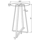 Zanella Round 30-inch Glass Top Bistro Bar Table Chrome - 100026