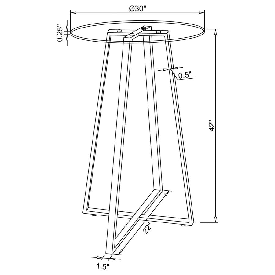 Zanella Round 30-inch Glass Top Bistro Bar Table Chrome - 100026