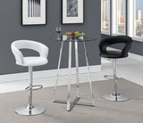 Zanella Round 30-inch Glass Top Bistro Bar Table Chrome - 100026
