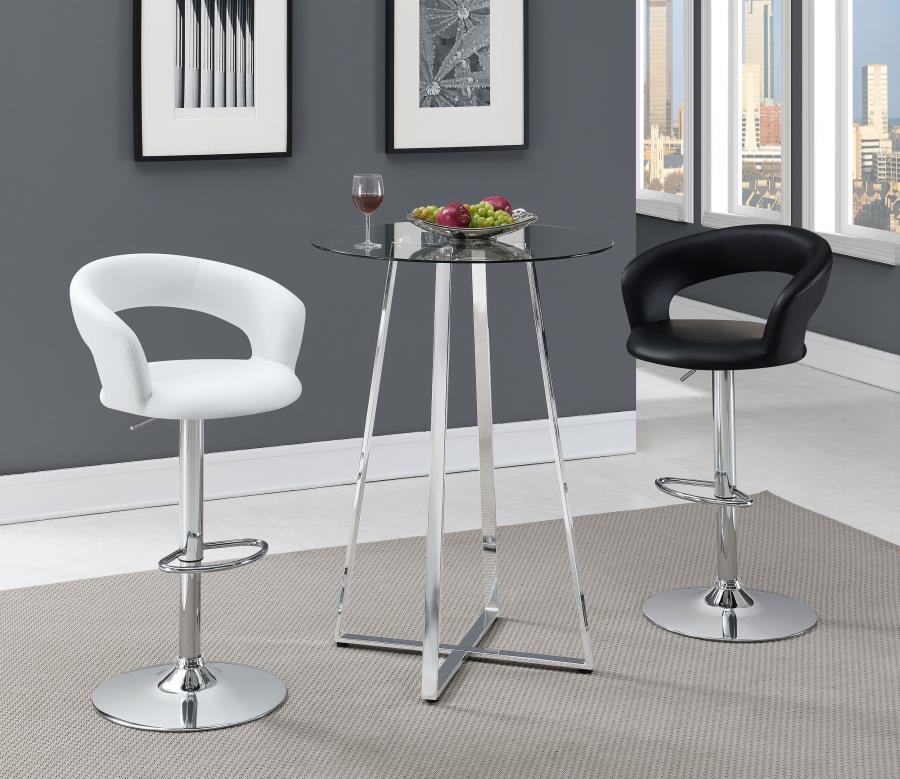 Zanella Round 30-inch Glass Top Bistro Bar Table Chrome - 100026
