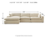Elyza 3-Piece Sectional with Chaise - 10006S3