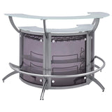 Dallas 3-piece Curved Freestanding Home Bar Cabinet Silver - 100135-S3