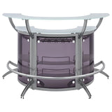 Dallas 3-piece Curved Freestanding Home Bar Cabinet Silver - 100135-S3