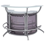 Dallas 3-piece Curved Freestanding Home Bar Cabinet Silver - 100135-S3