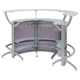 Dallas 3-piece Curved Freestanding Home Bar Cabinet Silver - 100135-S3