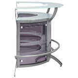 Dallas 3-piece Curved Freestanding Home Bar Cabinet Silver - 100135-S3