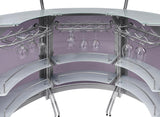 Dallas 3-piece Curved Freestanding Home Bar Cabinet Silver - 100135-S3