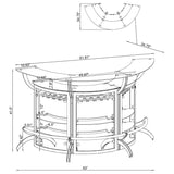Dallas 3-piece Curved Freestanding Home Bar Cabinet Silver - 100135-S3