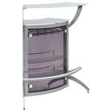 Dallas 2-shelf Curved Freestanding Home Bar Cabinet Silver - 100135