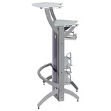 Dallas 2-shelf Curved Freestanding Home Bar Cabinet Silver - 100135