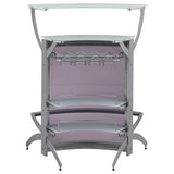 Dallas 2-shelf Curved Freestanding Home Bar Cabinet Silver - 100135