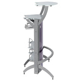 Dallas 2-shelf Curved Freestanding Home Bar Cabinet Silver - 100135