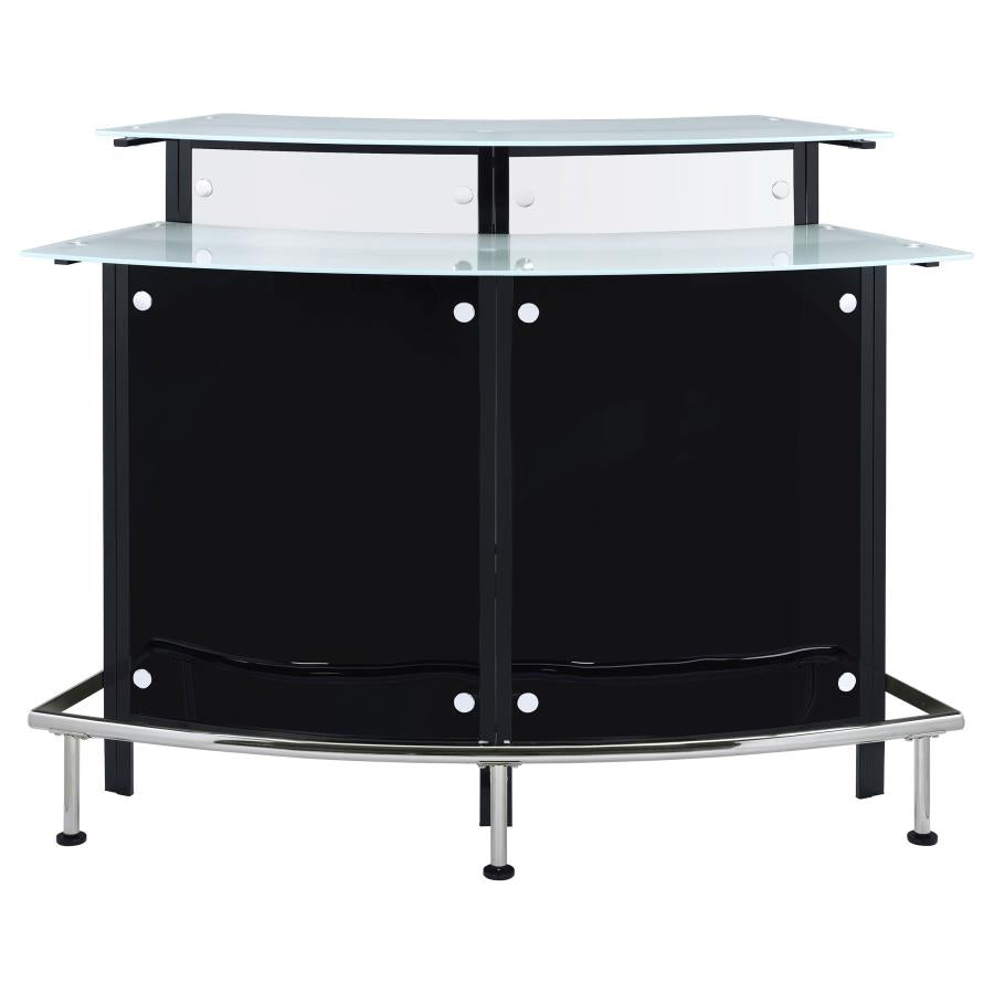 Keystone Curved Glass Top Home Bar Wine Cabinet Black - 100139