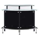 Keystone Curved Glass Top Home Bar Wine Cabinet Black - 100139