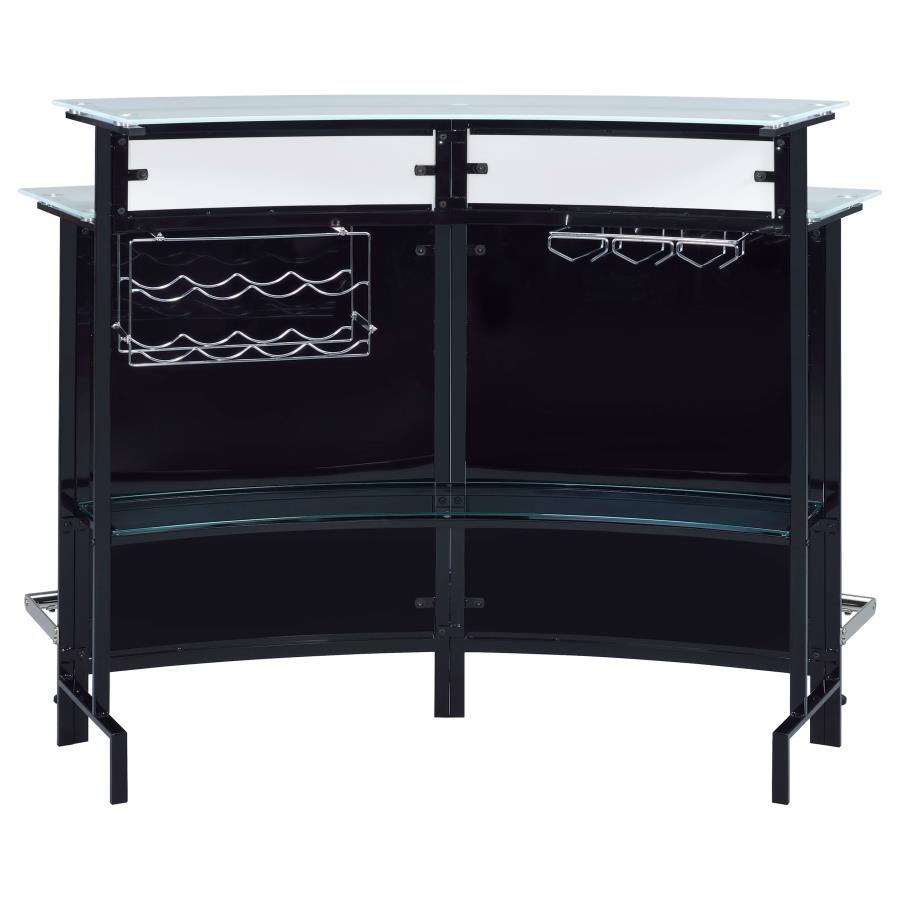 Keystone Curved Glass Top Home Bar Wine Cabinet Black - 100139