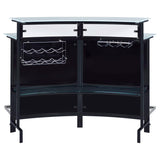 Keystone Curved Glass Top Home Bar Wine Cabinet Black - 100139
