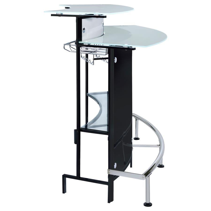 Keystone Curved Glass Top Home Bar Wine Cabinet Black - 100139