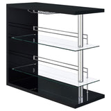Prescott Rectangular Home Wine Table Black High Gloss - 100165
