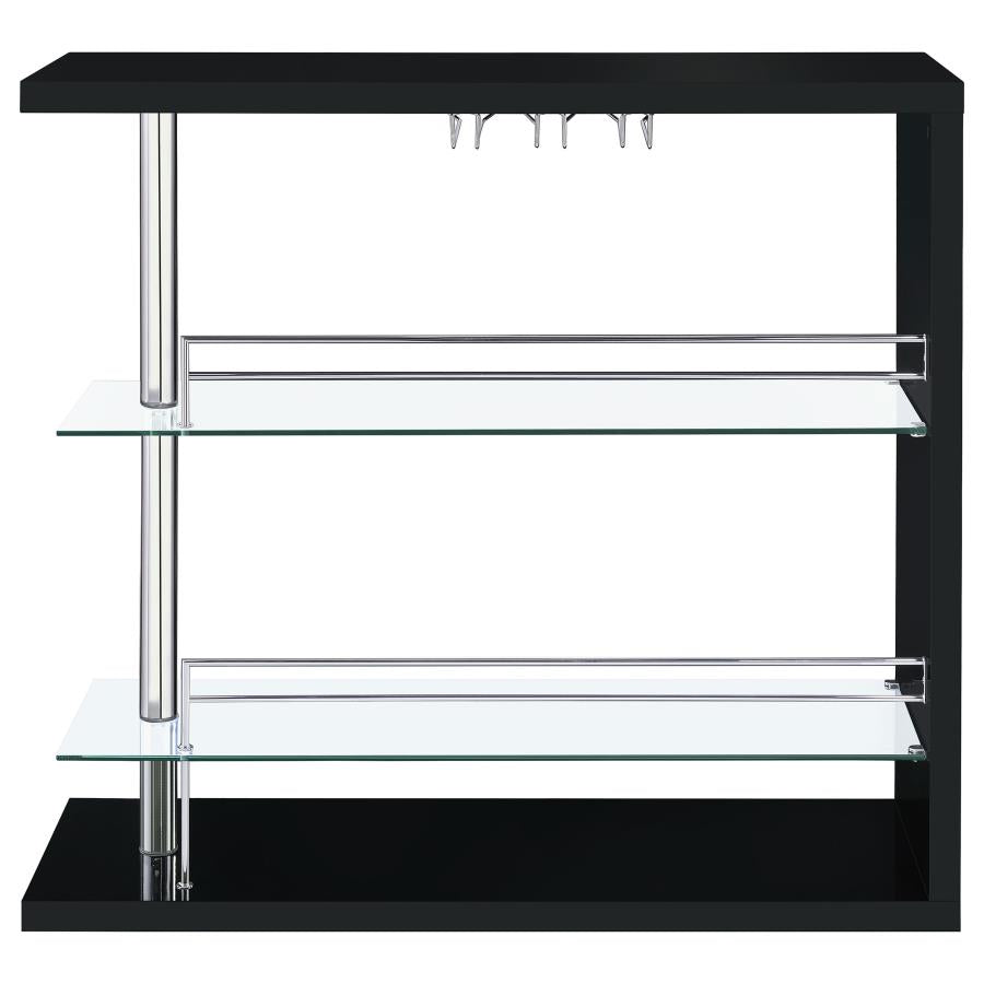 Prescott Rectangular Home Wine Table Black High Gloss - 100165