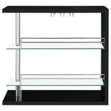 Prescott Rectangular Home Wine Table Black High Gloss - 100165