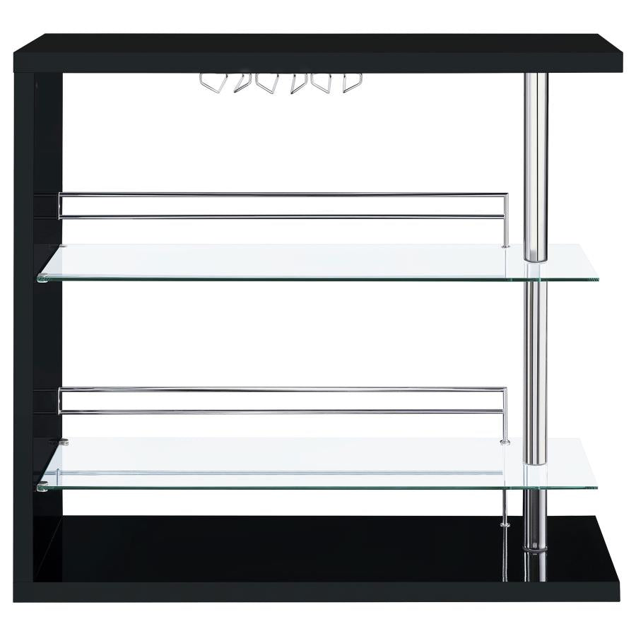 Prescott Rectangular Home Wine Table Black High Gloss - 100165