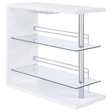 Prescott Rectangular Home Bar Table White High Gloss - 100167