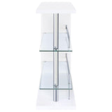 Prescott Rectangular Home Bar Table White High Gloss - 100167