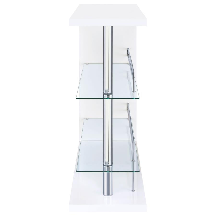 Prescott Rectangular Home Bar Table White High Gloss - 100167