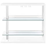 Prescott Rectangular Home Bar Table White High Gloss - 100167