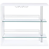 Prescott Rectangular Home Bar Table White High Gloss - 100167