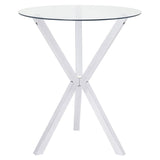 Denali Round 35-inch Glass Top Bistro Bar Table Chrome - 100186