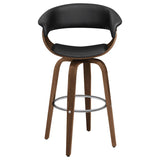 Zion Upholstered Swivel Bar Stool Walnut and Black - 100205