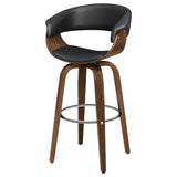 Zion Upholstered Swivel Bar Stool Walnut and Black - 100205
